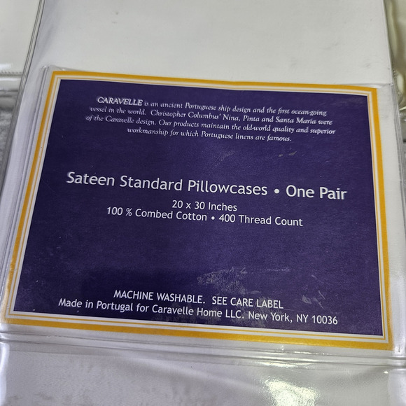 $265 Caravelle Sateen Cotton 400TC Luxury White Twin Sheet Set European Bedding - Picture 11 of 13